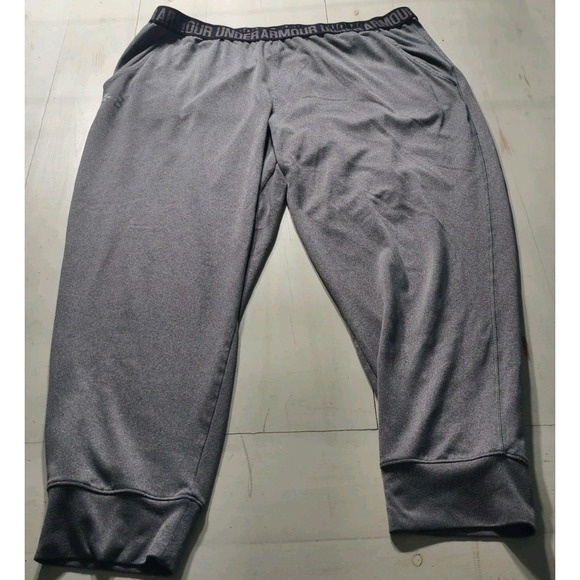Under Armour Gray Sweat Pants Loose Fit With Pockets XXL With Fitted Ankles - Picture 1 of 6